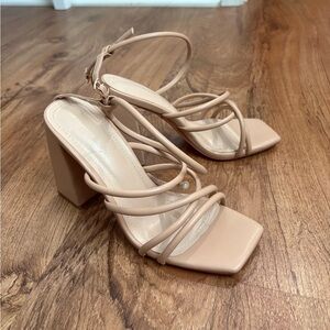 Cuccoo Nude Strappy Heels